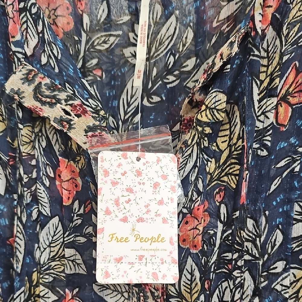Free People Navy Floral Maxi Dress - Picture 2 of 5